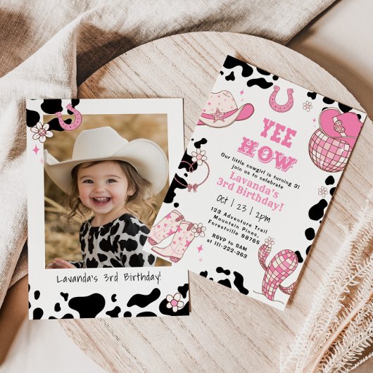 Invitation Yee Haw Rodeo Cowgirl 3e anniversaire
