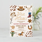 Invitation Yee Haw ! Western Cowboy Rodeo fête d'anniversaire (Debout devant)