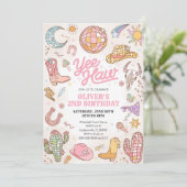 Invitation Yee Haw Western Rodeo Cowgirl 2nd Birthday (Debout devant)