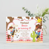 Invitation Yeehaw Cowboy Western Anniversaire Party (Debout devant)