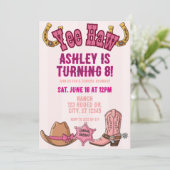Invitation YEEHAW cowgirl rafdup fête d'anniversaire Invitati (Debout devant)