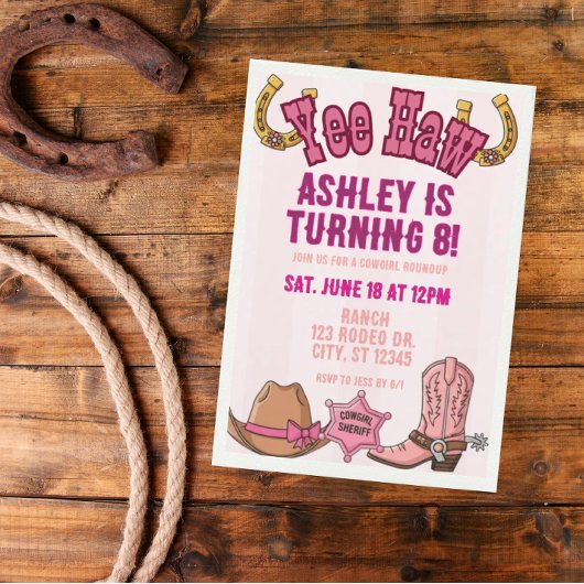 Invitation YEEHAW cowgirl rafdup fête d'anniversaire Invitati