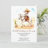 Invitation Yeehaw Fiesta ! Aquarelle Baby shower Cowboy (Debout devant)