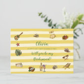 Invitation Yellow and Green Summer Bridesmaid Proposal Card (Debout devant)