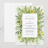 Invitation Yellow Blissful Meadow Wedding (Devant / Derrière)