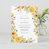 Invitation Yellow Bloom Romance Wedding (Debout devant)