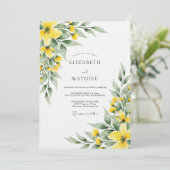 Invitation Yellow Botanical Meadow Wedding (Debout devant)