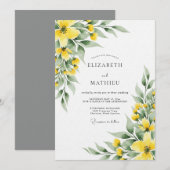 Invitation Yellow Botanical Meadow Wedding (Devant / Derrière)