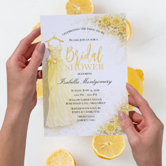 Invitation Yellow Bridesmaid Dress Bridal Shower