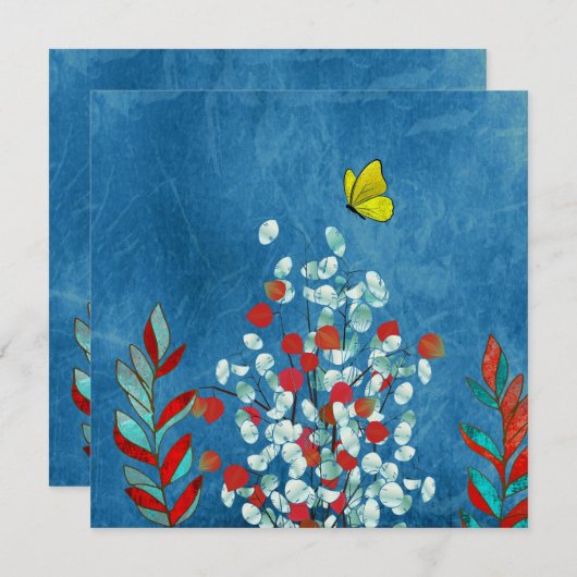 Invitation Yellow Butterfly (Devant / Derrière)