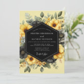 Invitation Yellow Chiaroscuro Flora Wedding (Debout devant)