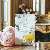 Invitation Yellow Chrysanthemum White Peony Eucalyptus
