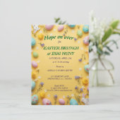 Invitation Yellow colorful  Easter BRUNCH & HUNT (Debout devant)