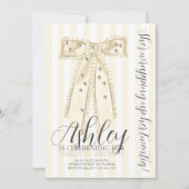 Invitation Yellow Coquette Bow Elegant Thirtieth Birthday (Devant)