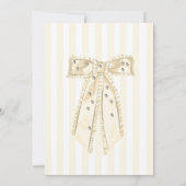 Invitation Yellow Coquette Bow Elegant Thirtieth Birthday (Dos)