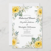 Invitation Yellow Cream Watercolor Florals Rehearsal Dinner (Devant)