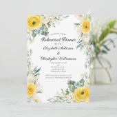 Invitation Yellow Cream Watercolor Florals Rehearsal Dinner (Debout devant)