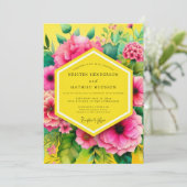 Invitation Yellow Floral Bloom Wedding (Debout devant)