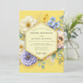 Invitation Yellow Floral Meadow Wedding (Debout devant)