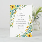 Invitation Yellow Fresh Wildflower Wedding (Debout devant)