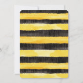 Invitation Yellow Gold Black Stripes Honey Bee Baby Shower (Dos)