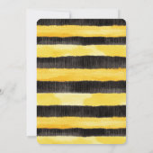 Invitation Yellow Gold Black Stripes Honey Bee Birthday (Dos)