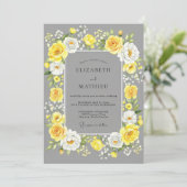Invitation Yellow Gray Cheerful Summer Wedding (Debout devant)