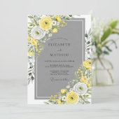 Invitation Yellow Gray Stylish Spring Wedding (Debout devant)