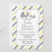 Invitation Yellow & Grey Stripes Elephant | BABY SHOWER (Devant)