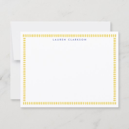 Invitation Yellow Hand Painted Striped Frame Note Card (Devant)