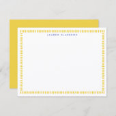 Invitation Yellow Hand Painted Striped Frame Note Card (Devant / Derrière)