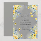 Invitation Yellow Joyful Spring Wedding (Devant / Derrière)