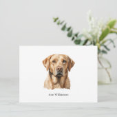 Invitation Yellow Labrador Retriever Note Card (Debout devant)