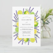 Invitation Yellow Lavender Botanical Romance Wedding (Debout devant)