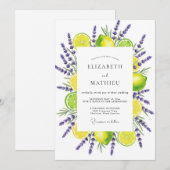 Invitation Yellow Lavender Botanical Romance Wedding (Devant / Derrière)