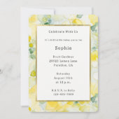 Invitation Yellow Lemon Abstract  Birthday   (Devant)