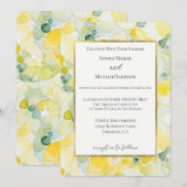 Invitation Yellow Lemon Abstract Wedding (Devant / Derrière)