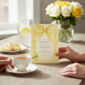 Invitation Yellow Lemon & Bow "Main Squeeze" Bridal Shower 