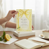 Invitation Yellow Lemon & Bow "Main Squeeze" Bridal Shower 