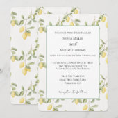 Invitation Yellow Lemons Fruit Wedding (Devant / Derrière)