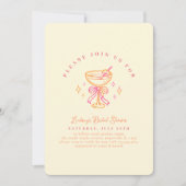 Invitation Yellow Pink Cocktail Bridal Shower Bow (Devant)