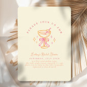 Invitation Yellow Pink Cocktail Bridal Shower Bow