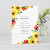 Invitation Yellow Red Sunkissed Summer Wedding (Debout devant)