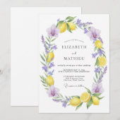 Invitation Yellow Refreshing Mediterranean Wedding (Devant / Derrière)