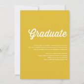 Invitation Yellow Retro Bold Typographie Photo Graduation (Dos)