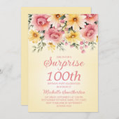Invitation Yellow Rose Springtime Floral Surprise 100e (Devant / Derrière)