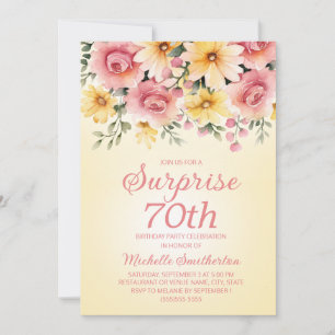 Invitation Yellow Rose Springtime Floral Surprise 70e