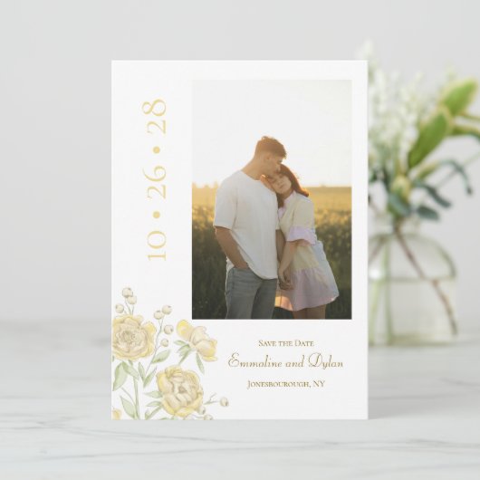 Invitation Yellow Rose Wedding (Debout devant)