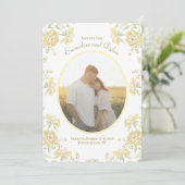 Invitation Yellow Rose Wedding Save the Date (Debout devant)