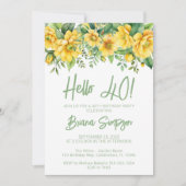 Invitation Yellow Sage Green Floral 40th Birthday Party (Devant)